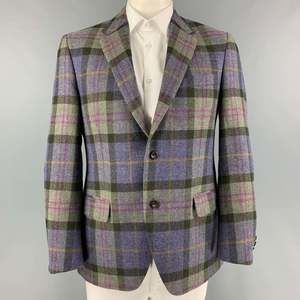 WINGTIP Purple Grey Plaid Wool Sport Coat